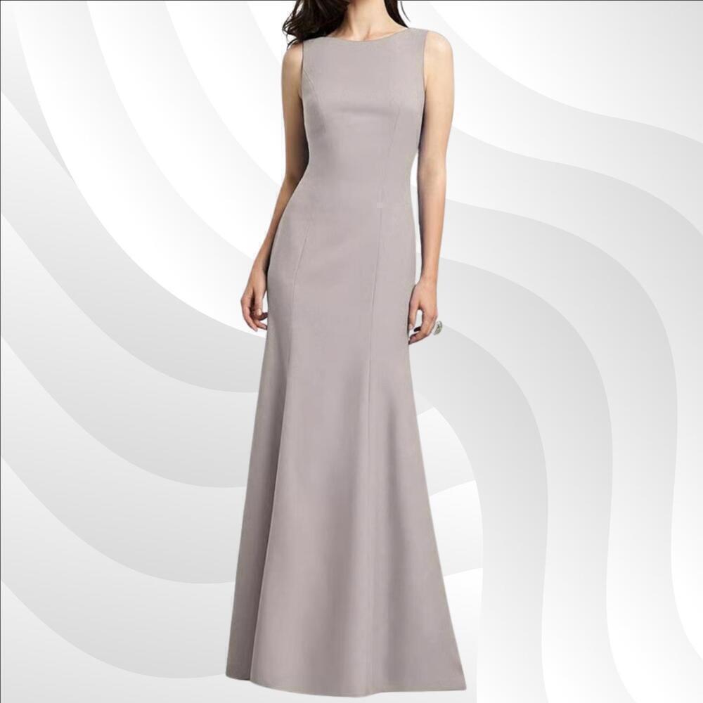 2/$50 Dessy Collection Charcoal Gray Sleeveless Crepe Dress 2936 Size 10